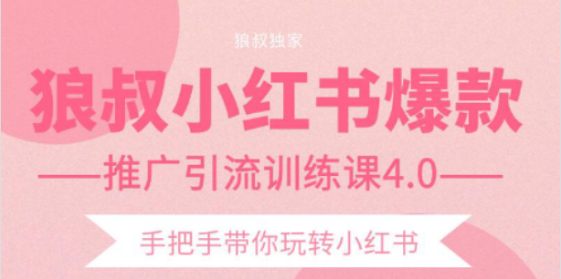 狼叔小红书爆款推广引流训练课4.0，手把手带你玩转小红书-一点通资源网