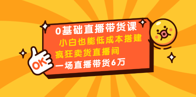 0基础直播带货课：小白也能低成本搭建疯狂卖货直播间：1场直播带货6万-一点通资源网