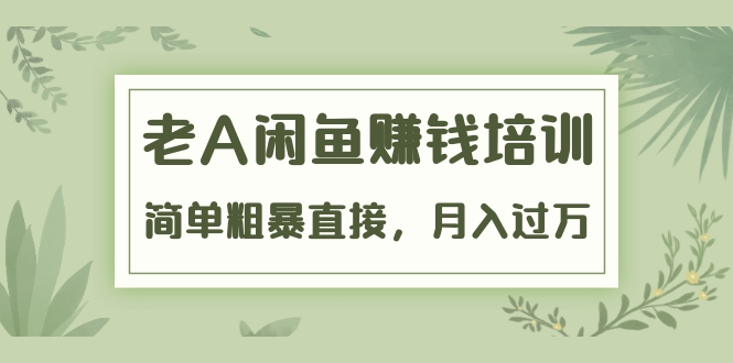 《老A闲鱼赚钱培训》简单粗暴直接，月入过万真正的闲鱼战术实课（51节课）-一点通资源网