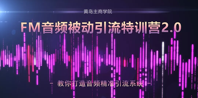 黄岛主·FM音频引流特训营2.0：独家引流模式，单账号50W+播放量，轻松变现-一点通资源网