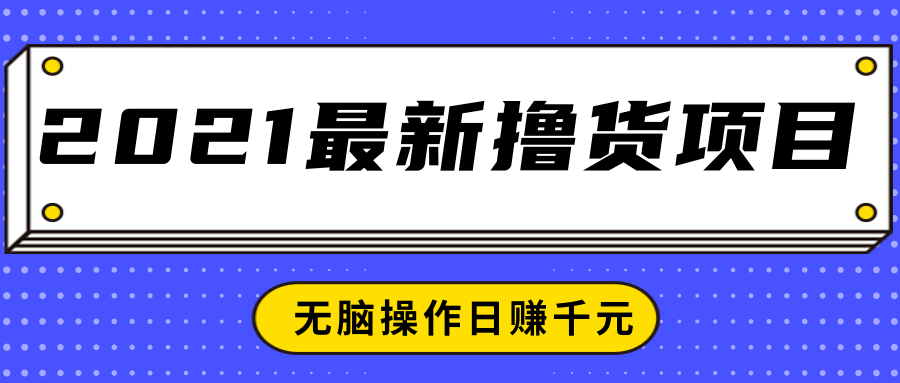 2021最新撸货项目，一部手机即可实现无脑操作轻松日赚千元-一点通资源网