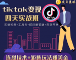 tiktok变现四天实战班,连怼技术+矩阵玩法赚美金!价值998元-一点通资源网