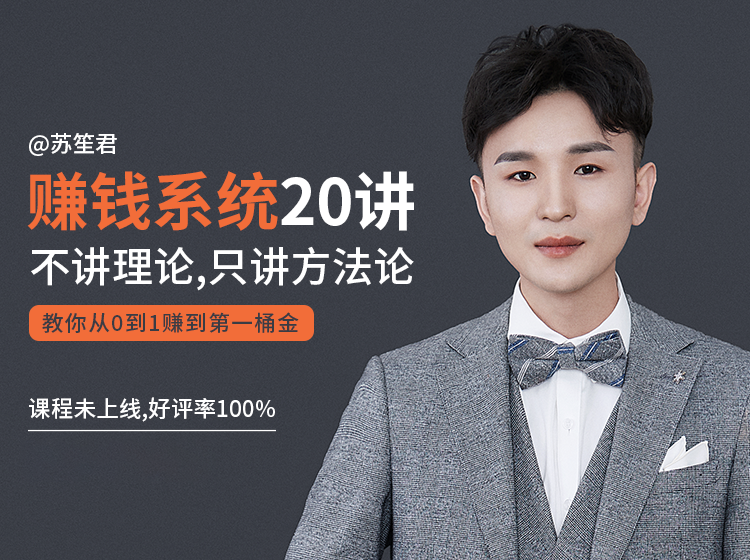 苏笙君的赚钱系统20课 教你从0到1赚到你的第一桶金（不讲理论，只讲方法论）-一点通资源网