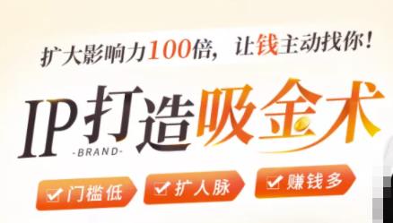 IP打造吸金术：0基础0资源，也能扩大影响力100倍，让钱主动找你！-一点通资源网