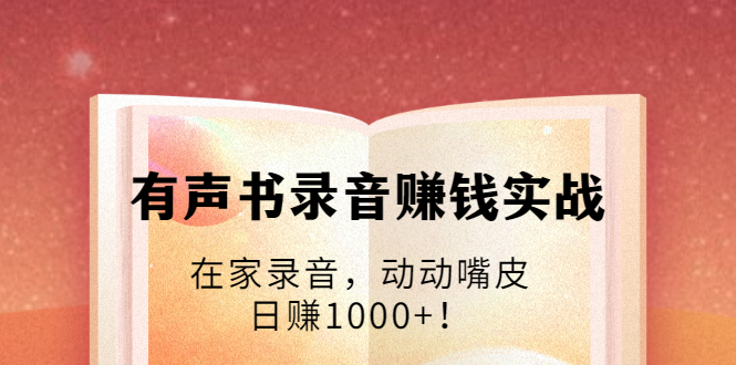 有声书录音赚钱实战：在家录音，动动嘴皮，日赚1000+！-一点通资源网
