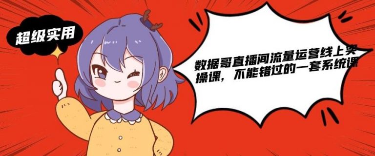 数据哥直播间流量运营线上实操课，不能错过的一套系统课-一点通资源网