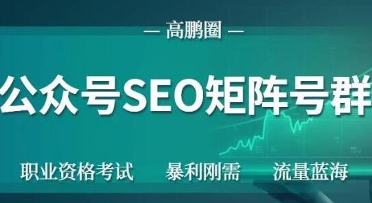 高鹏圈公众号SEO矩阵号群，实操20天纯收益25000+，普通人都能做-一点通资源网