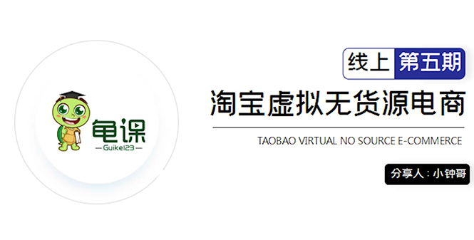 龟课·淘宝虚拟无货源电商5期，全程直播 现场实操，一步步教你轻松实现躺赚-一点通资源网