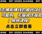 强子日志佛系赚钱的搬砖项目,需求大,可复购,无脑操作就能收钱-一点通资源网