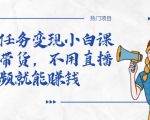 全民任务变现小白课,不用带货,不用直播,拍视频就能赚钱-一点通资源网