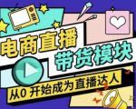 大鹏·电商直播带货课,系统学习直播带货各环节技巧和套路-一点通资源网