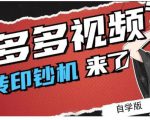拼多多视频搬砖印钞机玩法,2021年最后一个短视频红利项目-一点通资源网