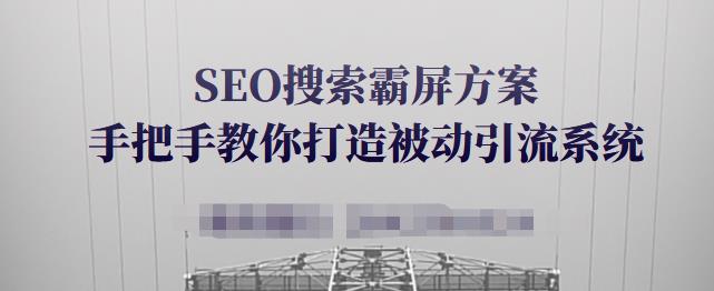 SEO搜索霸屏方案，手把手教你打造被动引流系统【视频课程】-一点通资源网