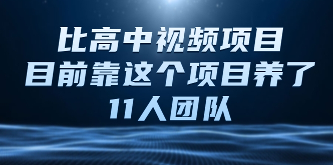 比高中视频项目，目前靠这个项目养了11人团队【视频课程】-一点通资源网