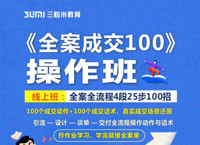 《全案成交100》全案全流程4段25步100招，操作班-一点通资源网