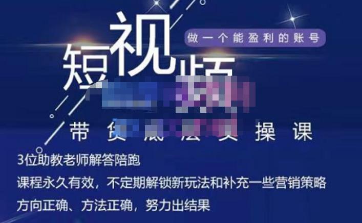 吴Sir·短视频带货底层实操课，教你如何选爆品、了解获短视频流量密码，正确起号-一点通资源网