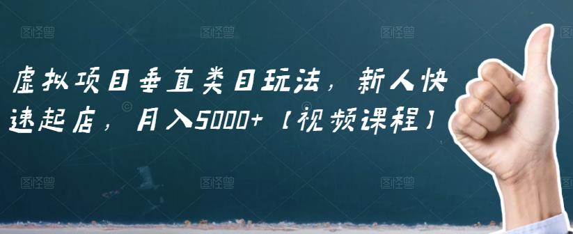 虚拟项目垂直类目玩法，新人快速起店，月入5000+【视频课程】-一点通资源网