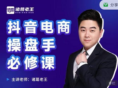 诸葛老王-抖音电商操盘手必修课：顶层设计，​起号破局，爆款运营，数据分析-一点通资源网