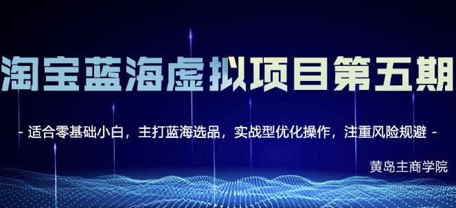 黄岛主淘宝虚拟无货源3.0+4.0+5.0，适合零基础小白，主打蓝海选品，实战型优化操作-一点通资源网