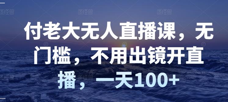 付老大无人直播课，无门槛，不用出镜开直播，一天100+-一点通资源网