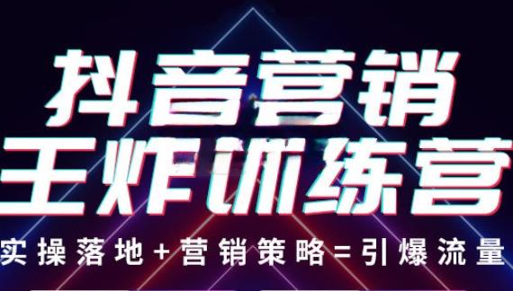 抖音营销王炸训练营，实操落地+营销策略=引爆流量（价值8960元）-一点通资源网