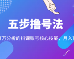 五步撸号法,掌握百万分析的抖课账号核心技能,从逻辑到实操-一点通资源网
