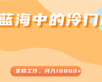 超级蓝海中的冷门项目，文档工作，好玩又赚钱，月入10000+-一点通资源网