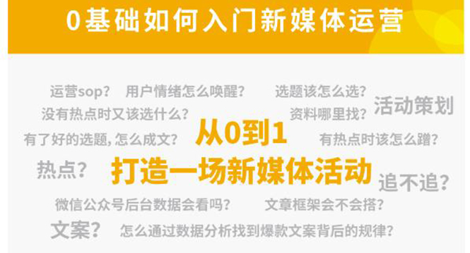 新媒体运营系列课，课程零基础入门，解锁高薪职业必备的四项技能-一点通资源网