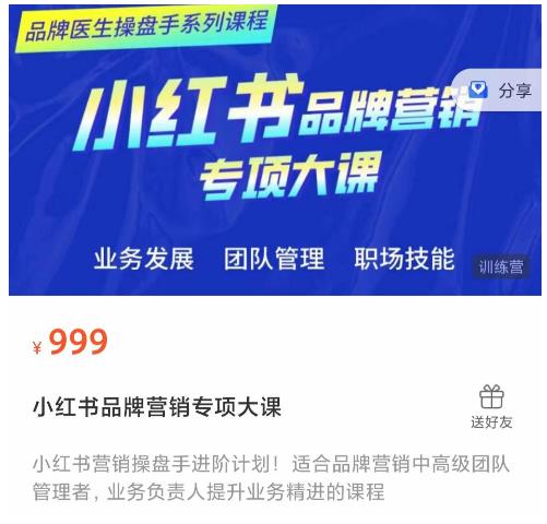 小红书品牌营销专项大课，操盘手进阶，一套能让你提升业务精进的课程-一点通资源网