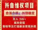 新版抖音维权项目每单利润1000+,合法合规,长期稳定,月入3W+价值1999元-一点通资源网