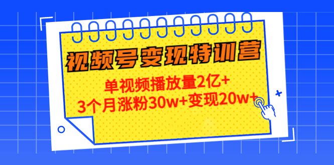 21天视频号变现特训营：单视频播放量2亿+3个月涨粉30w+变现20w+（第14期）-一点通资源网
