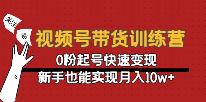 视频号带货训练营：0粉起号快速变现，新手也能实现月入10w+-一点通资源网