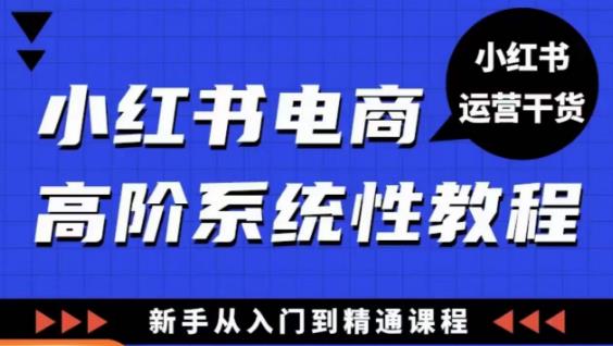 小红书电商高阶系统教程，新手从入门到精通系统课-一点通资源网