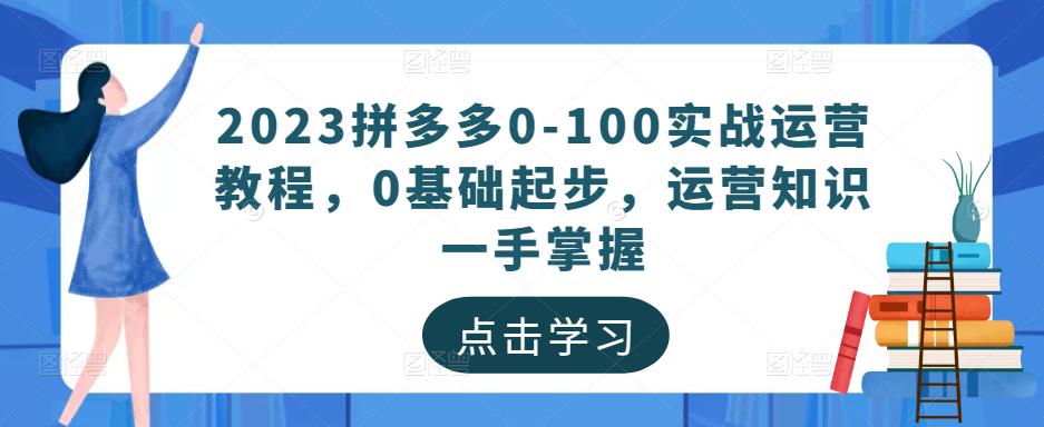 2023拼多多0-100实战运营教程，0基础起步，运营知识一手掌握-一点通资源网