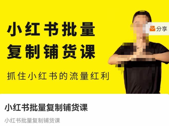 张宾·小红书批量复制铺货课，抓住小红书的流量红利 （更新2023年2月）-一点通资源网