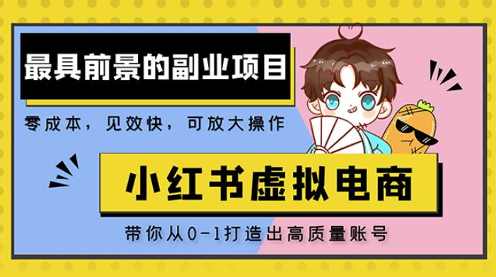 小红书蓝海大市场虚拟电商项目，手把手带你打造出日赚2000+高质量红薯账号-一点通资源网