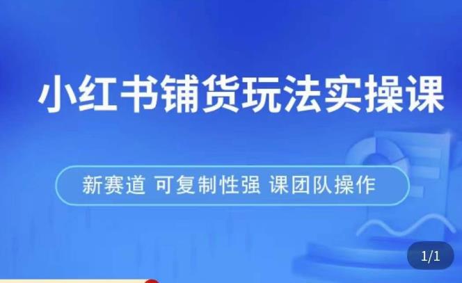 小红书铺货玩法实操课，流量大，竞争小，非常好做，新赛道，可复制性强，可团队操作-一点通资源网