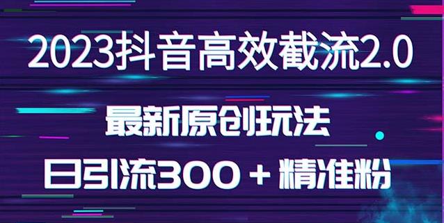 日引300＋创业粉，独家抖音高效截流2.0玩法（价值1280）-一点通资源网