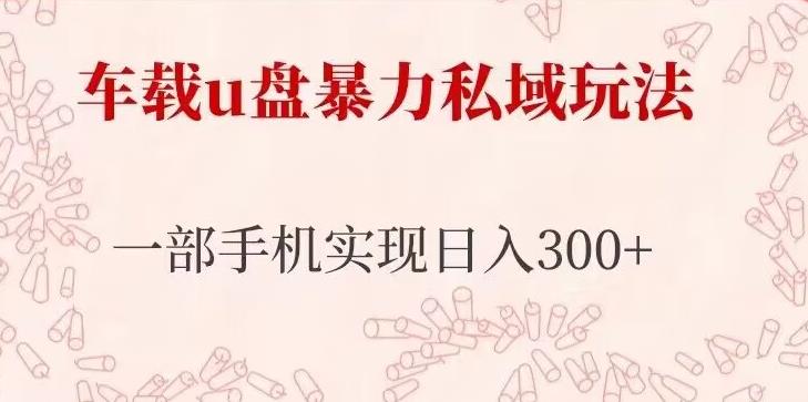 车载u盘暴力私域玩法，长期项目，仅需一部手机实现日入300+-一点通资源网