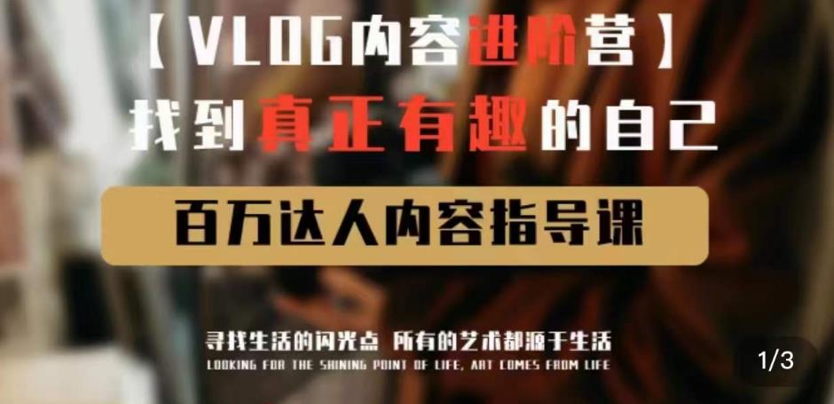 vlog内容进阶营，找到真正有趣的自己，百万达人内容指导课-一点通资源网