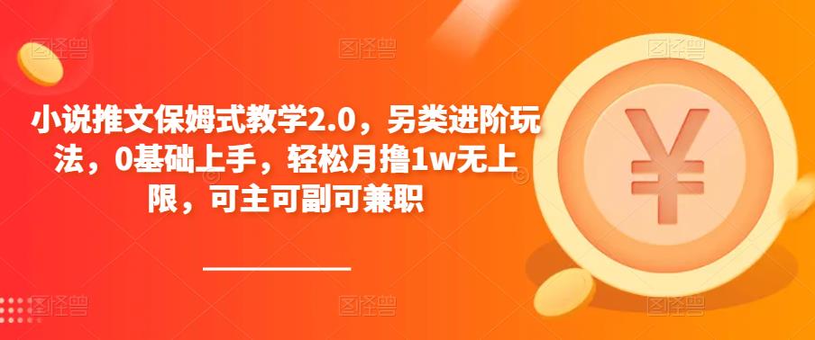小说推文保姆式教学2.0，另类进阶玩法，0基础上手，轻松月撸1w无上限，可主可副可兼职-一点通资源网