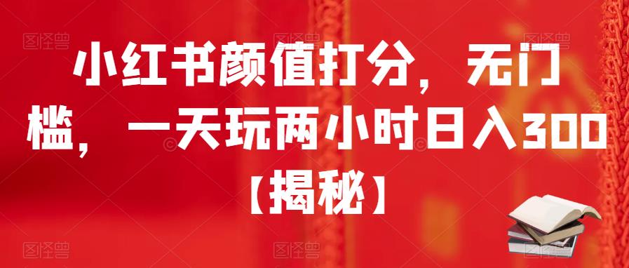 小红书颜值打分，无门槛，一天玩两小时日入300+【揭秘】-一点通资源网