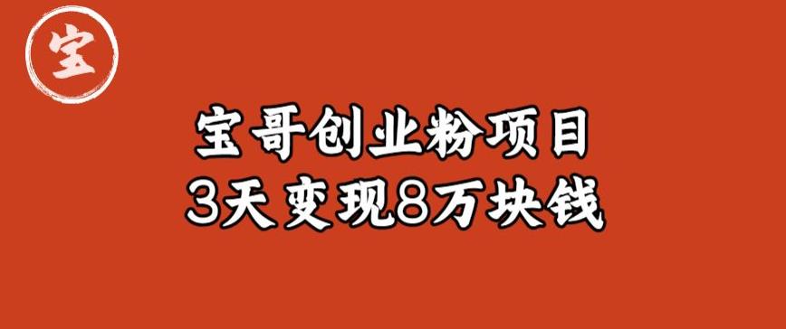 宝哥IP图文创业粉引流项目实战分享：单个账号3天涨粉1万，变现8万块钱（图文教程）【揭秘】-一点通资源网