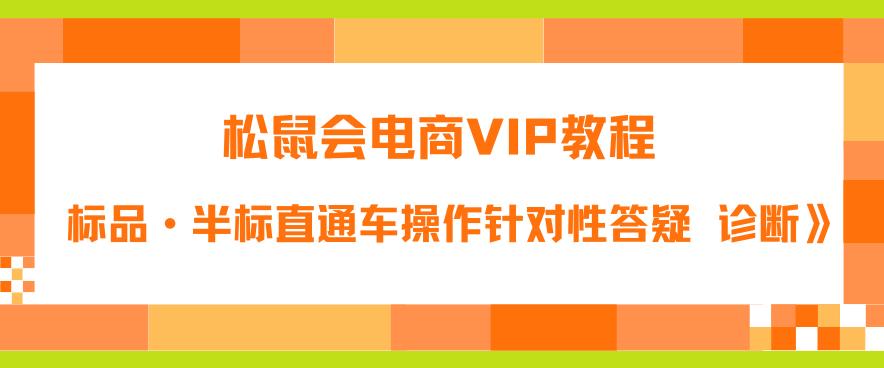 松鼠会电商VIP教程：松鼠《付费推广标品·半标直通车操作针对性答疑&诊断》-一点通资源网