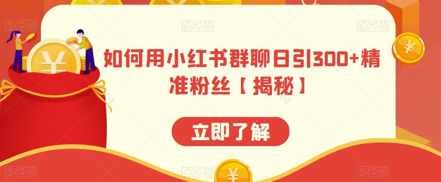 如何用小红书群聊日引300+精准粉丝【揭秘】-一点通资源网