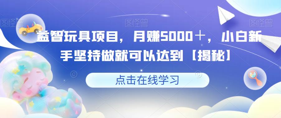 益智玩具项目，月赚5000＋，小白新手坚持做就可以达到【揭秘】-一点通资源网