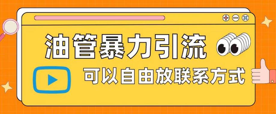 油管暴力引流，可以自由放联系方式【揭秘】-一点通资源网