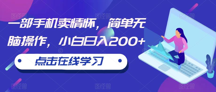 一部手机卖情怀，简单无脑操作，小白日入200+【揭秘】-一点通资源网