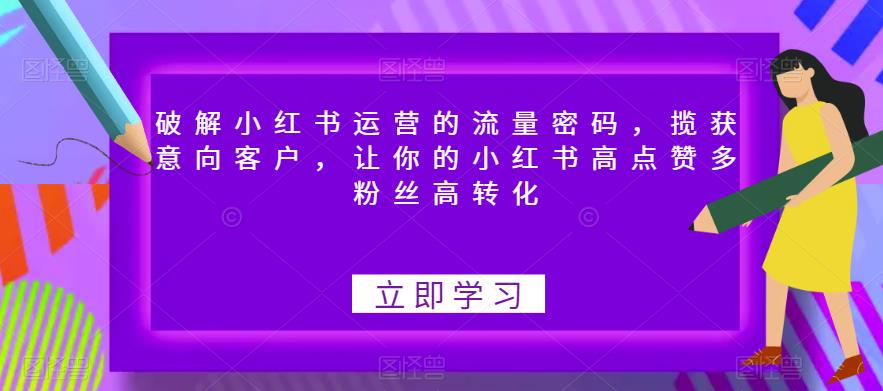 破解小红书运营的流量密码，揽获意向客户，让你的小红书高点赞多粉丝高转化-一点通资源网