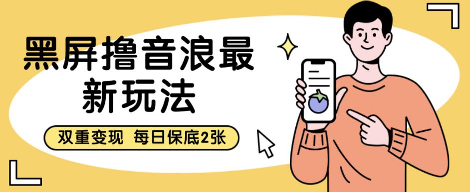 黑屏撸音浪最新玩法，双重变现，每日保底2张【揭秘】-一点通资源网